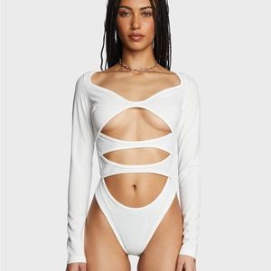 Dolls Kill White Cut Out Bodysuit